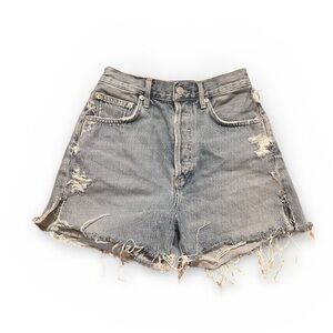 AGOLDE Distressed Light Wash Denim Cutoff Shorts | Size 24
